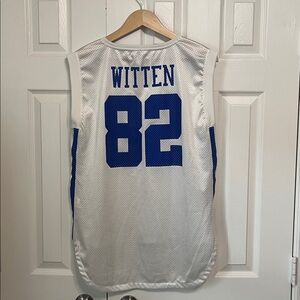 Nike Witten Men’s Sleeveless Dallas Cowboys White and Blue Jersey